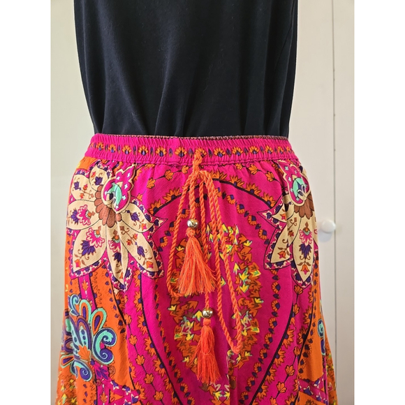 Soft Surroundings Marguerite Maxi Skirt Boho Paisley Rayon Elastic XS - Picture 6 of 7